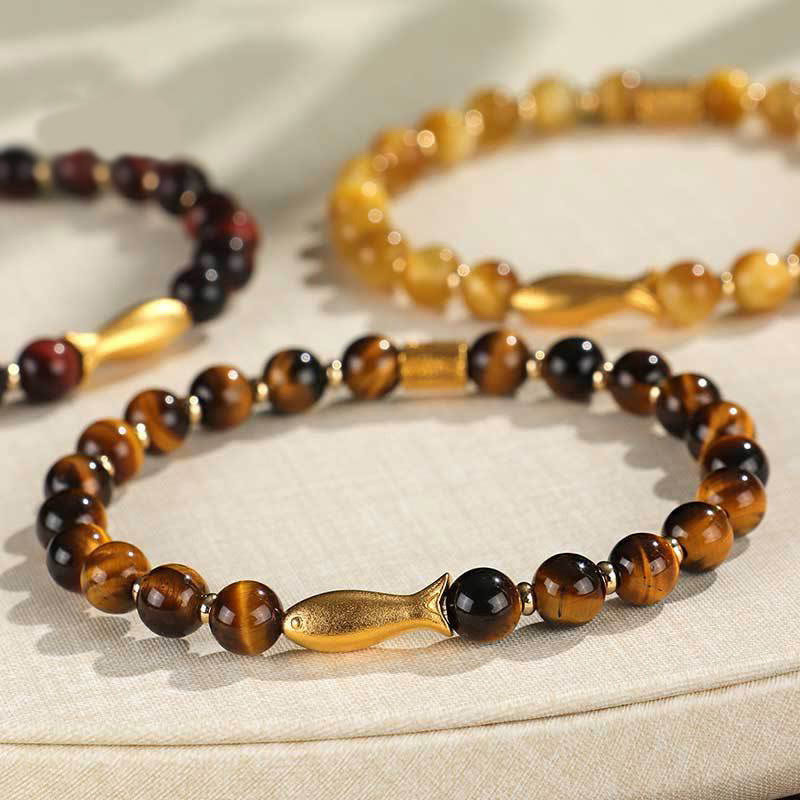 Foviel Tiger Eye Koi Fish Courage Bracelet