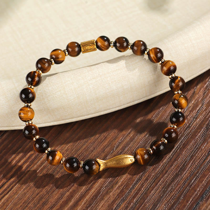 Foviel Tiger Eye Koi Fish Courage Bracelet