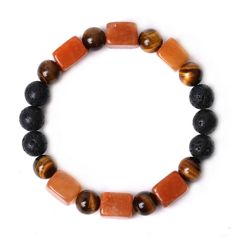 Foviel Various Crystals Cube Amethyst Lava Rock Support Bracelet