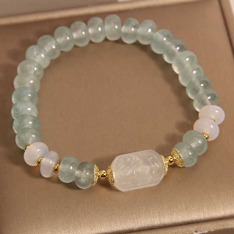 Foviel Aquamarine Jade Abacus Perlen Serenity Armband