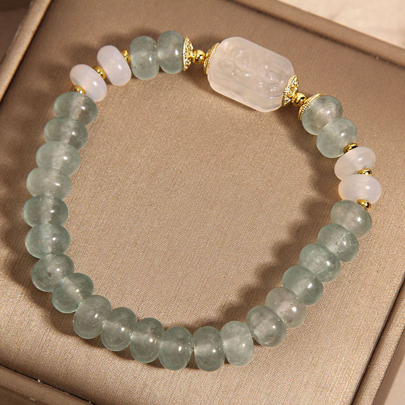 Foviel Aquamarine Jade Abacus Perlen Serenity Armband