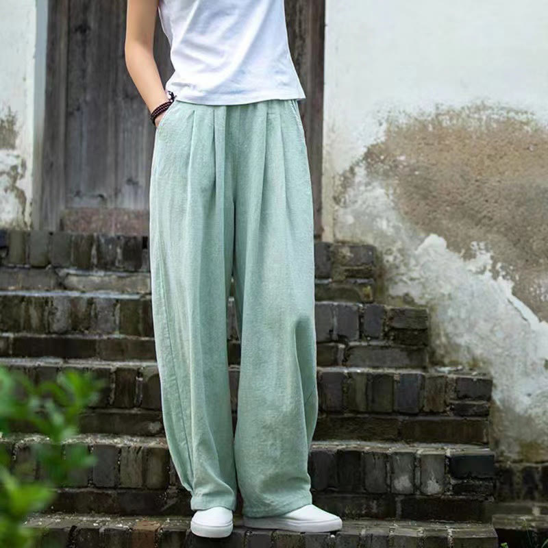 Buddha Stones Casual Cotton Women's Yoga Pants With Pockets - PaleTurquoise - US14,UK/AU18,EU46 (4XL) - image 10
