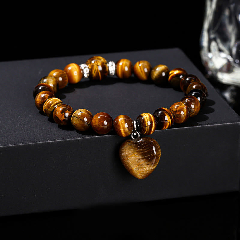 Foviel Various Crystal Green Aventurine Love Heart Balance Bracelet