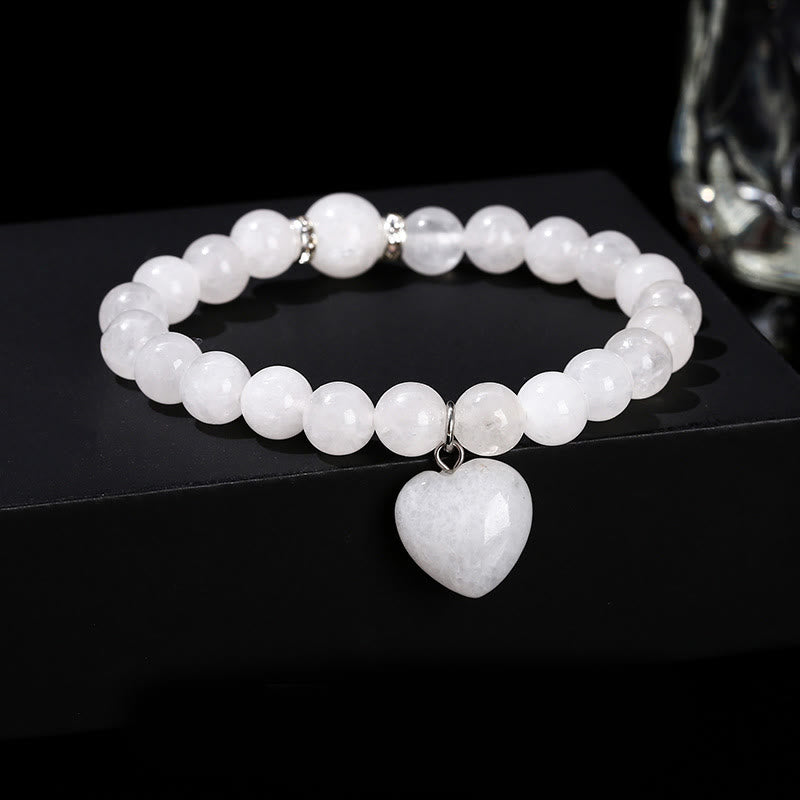 Foviel Various Crystal Green Aventurine Love Heart Balance Bracelet