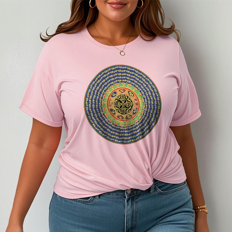 Foviel 108 Om Mani Padme Hum Mantra Sanskrit Tee T-Shirt