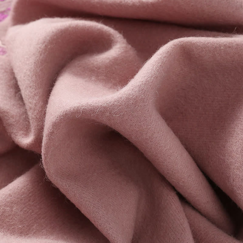 Buddha Stones Wool Shawl Flower Sequin Embroidery Tassel Winter Cozy Travel Scarf Wrap - image 1