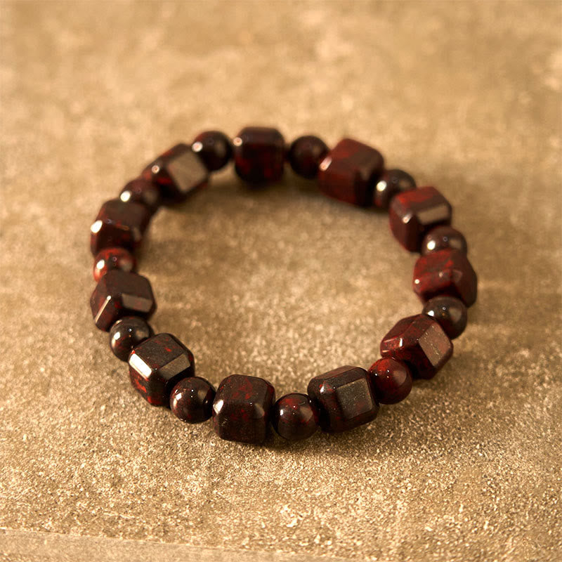 Buddha Stones Bloodstone Strength Bracelet Bracelet BS 1