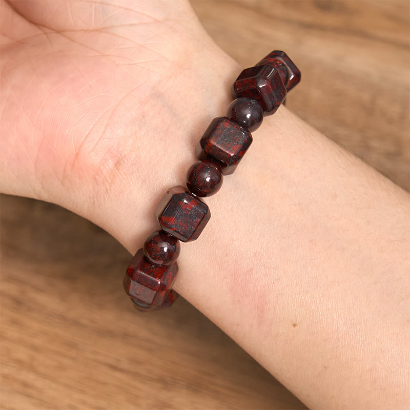 Buddha Stones Bloodstone Strength Bracelet Bracelet BS 3