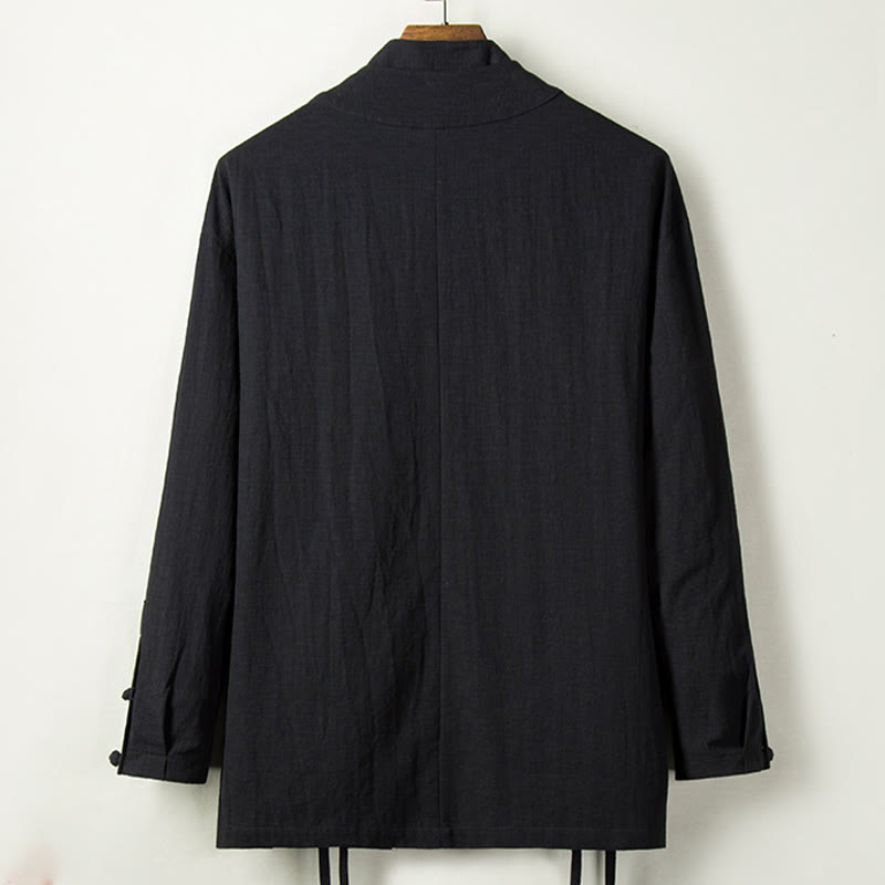 Foviel Fall Chinese Hanfu Cotton Linen Men Jacket Clothing