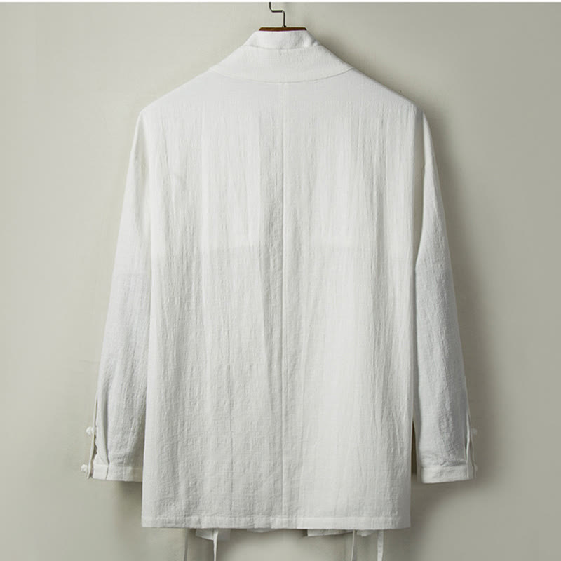 Foviel Fall Chinese Hanfu Cotton Linen Men Jacket Clothing