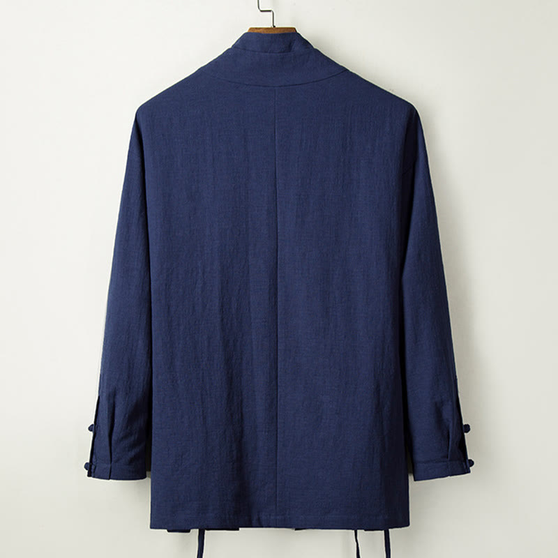 Foviel Fall Chinese Hanfu Cotton Linen Men Jacket Clothing