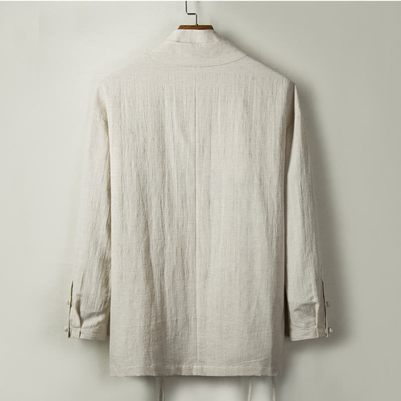 Foviel Fall Chinese Hanfu Cotton Linen Men Jacket Clothing