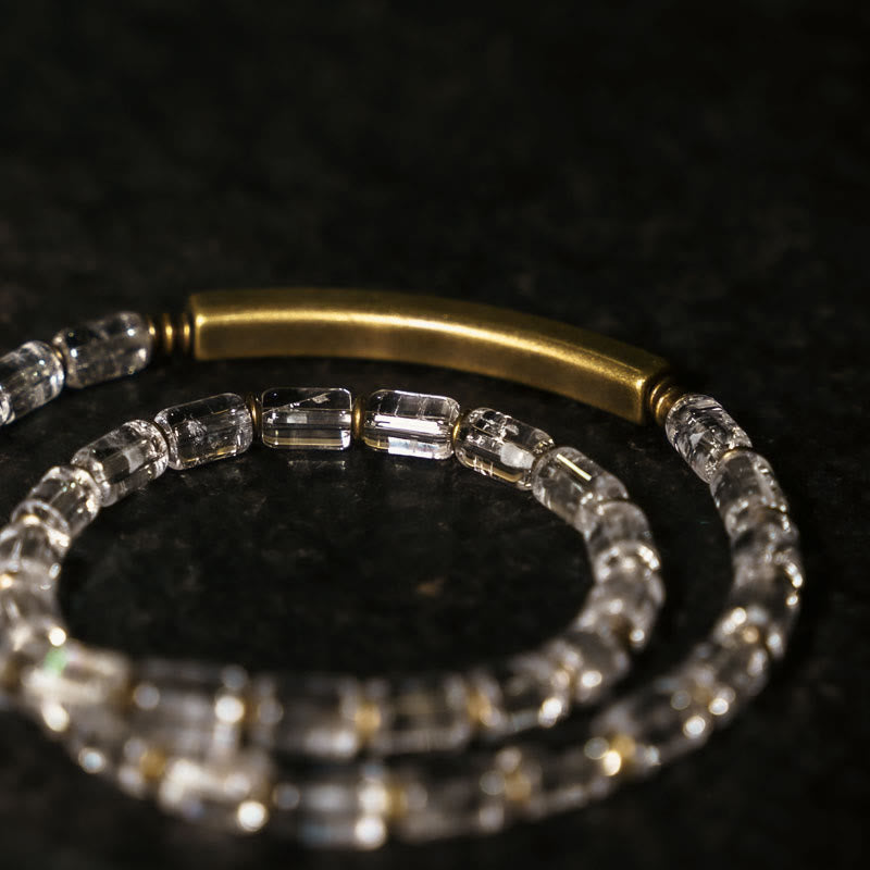 Buddha Stones Square White Crystal Copper Luck Bracelet - image 2