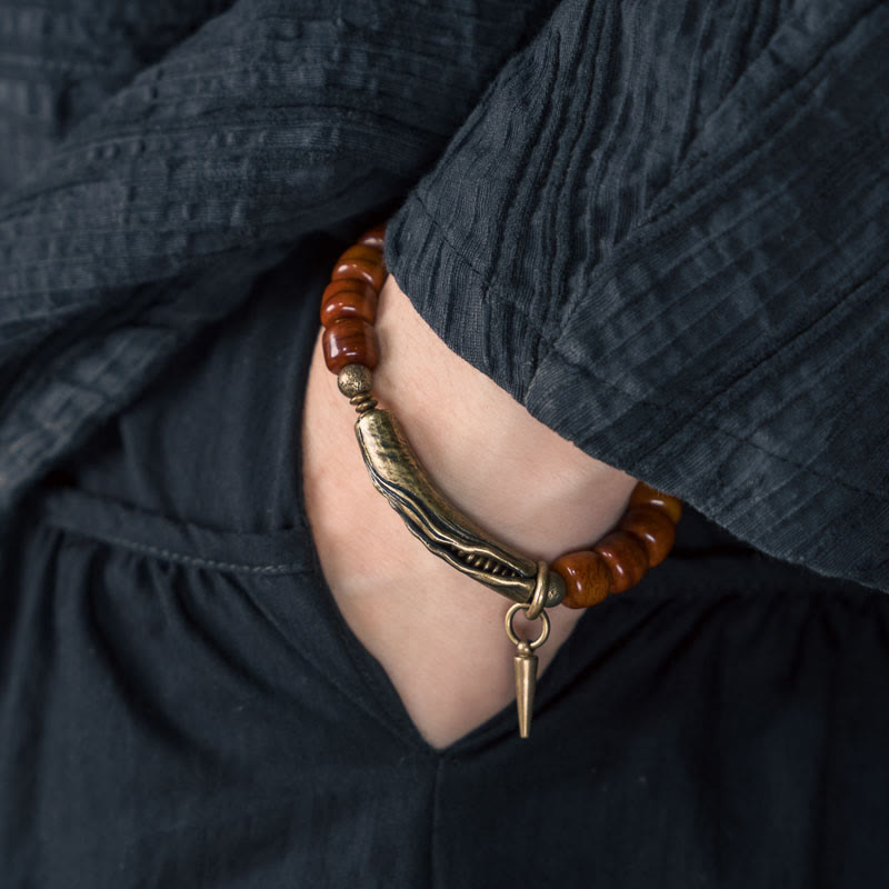 Foviel Knochen Perlen Kupfer Kegel Anhänger Stärke Armband