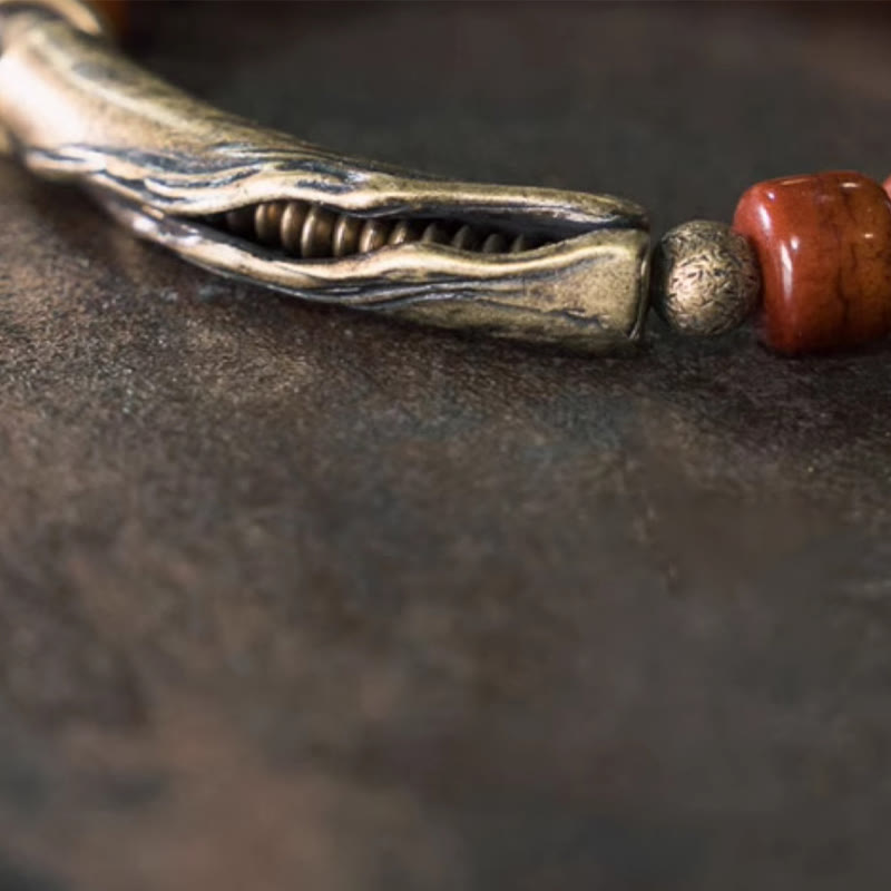 Foviel Knochen Perlen Kupfer Kegel Anhänger Stärke Armband