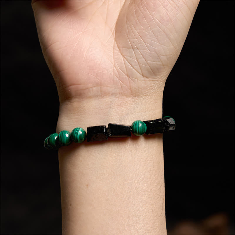 Foviel Malachite Schwarzes Turmalin Purity Armband