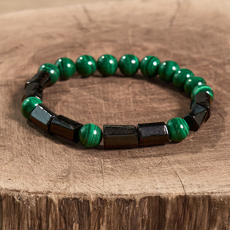 Foviel Malachite Black Tourmaline Purity Bracelet