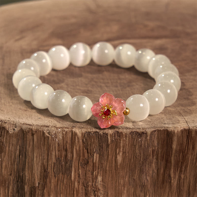 Foviel Cat's Eye Chrysoberyl Flower Love Bracelet