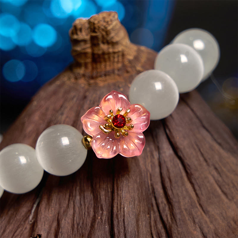 Foviel Cat's Eye Chrysoberyl Flower Love Bracelet