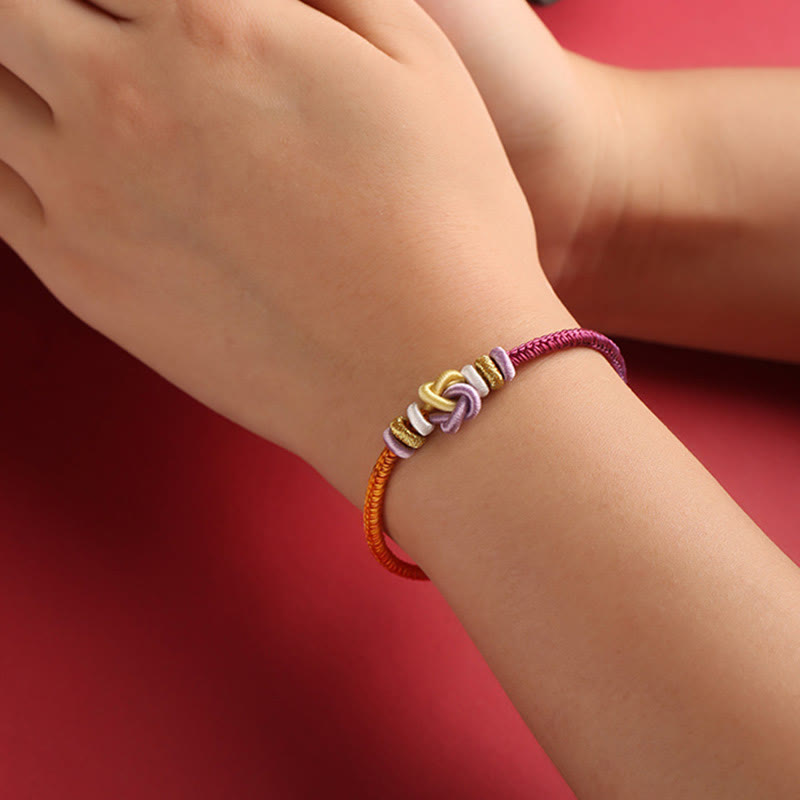 Foviel Colorful String Heart Knot Protection Braided Bracelet
