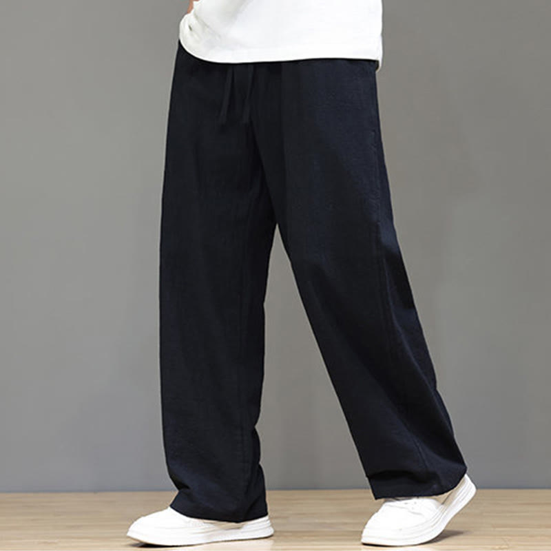 Buddha Stones Summer Men's Straight Leg Pants With Pockets - Black - US/UK/AU46,EU56 (5XL) - image 31
