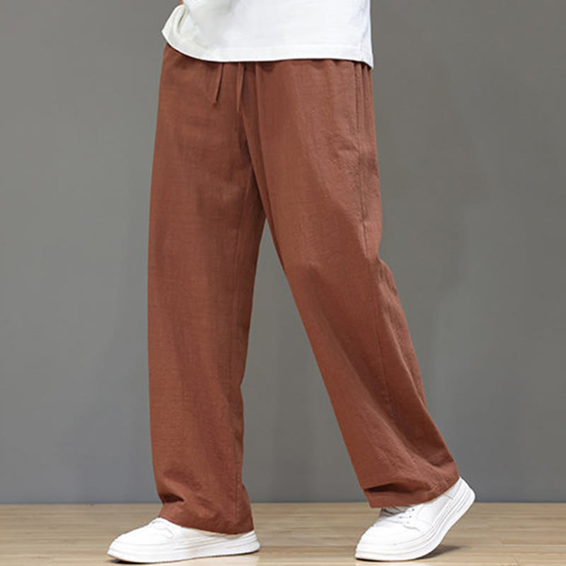 Buddha Stones Summer Men's Straight Leg Pants With Pockets - SandyBrown - US/UK/AU46,EU56 (5XL) - image 39