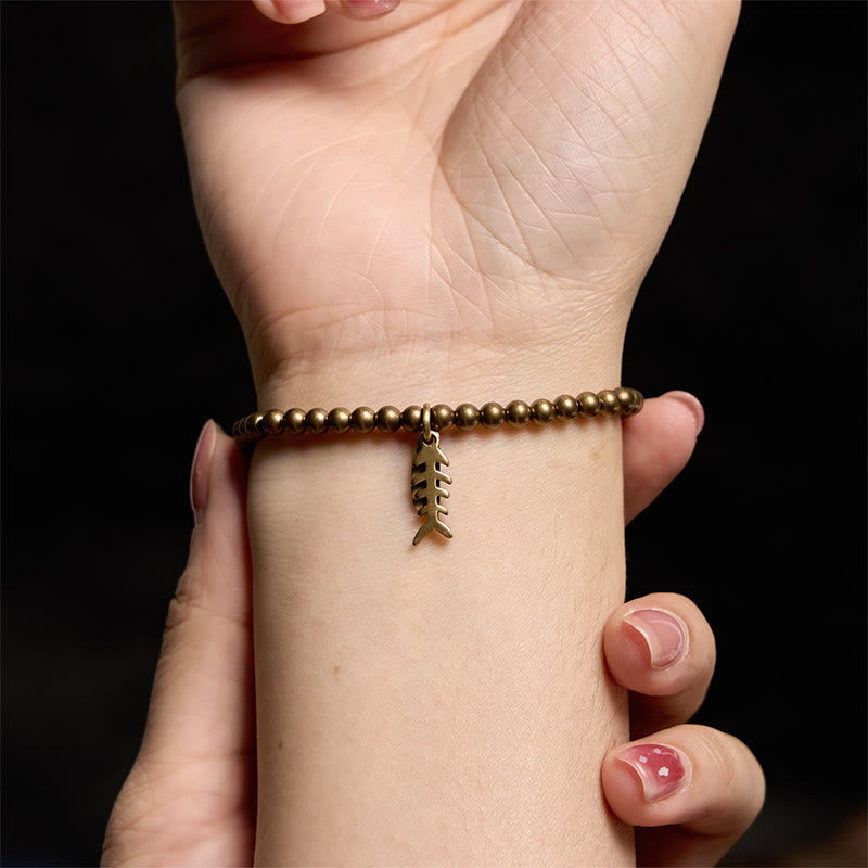 Buddha Stones Copper Fish Bone Healing Bracelet Bracelet BS 6