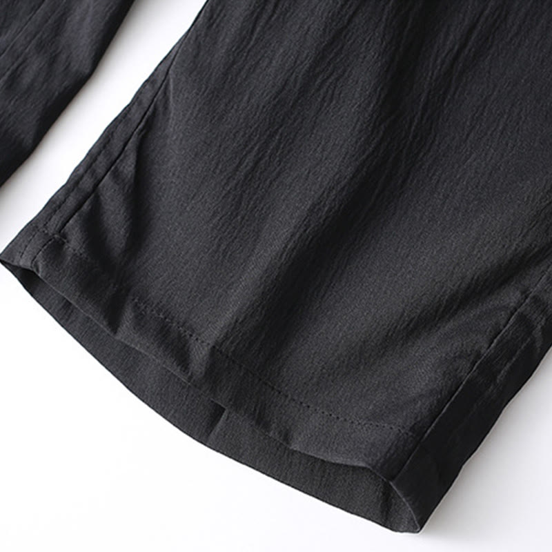 Buddha Stones 2Pcs Tang Suit Traditional Frog-Button Men's Long Sleeve Shirt Pants Clothing Set - image 13