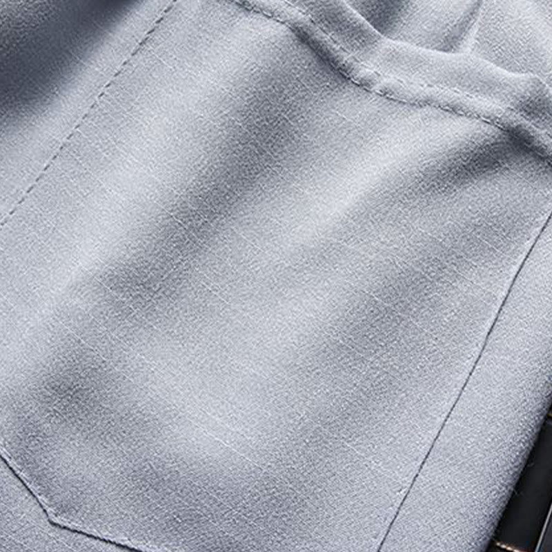 Buddha Stones 2Pcs Tang Suit Plain Color Frog-Button Men's Long Sleeve Shirt Pants Set - image 9