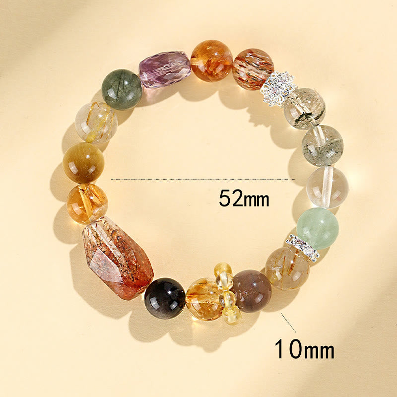 Buddha Stones Super Seven Crystal Topaz Obsidian Tiger Eye Positivity Bracelet Bracelet BS 11