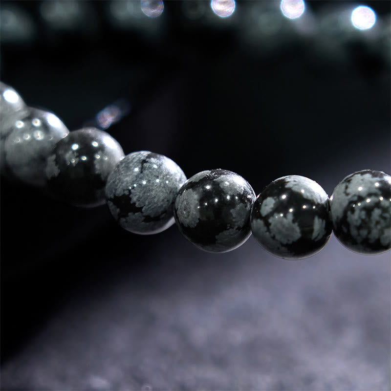 Foviel Schneeflocke Obsidian Balance Armband