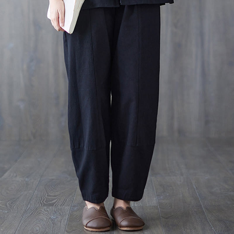 Buddha Stones Women's Frog-Button Long Sleeve Shirt Pants Meditation Clothing - Black Pants - US8-10,UK/AU12-14,EU40-42 (2XL) - image 21