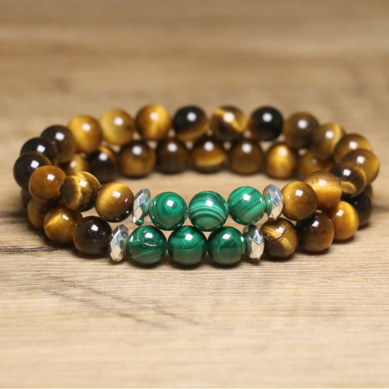 Foviel Tigerauge Green Tigerauge Mut Armband