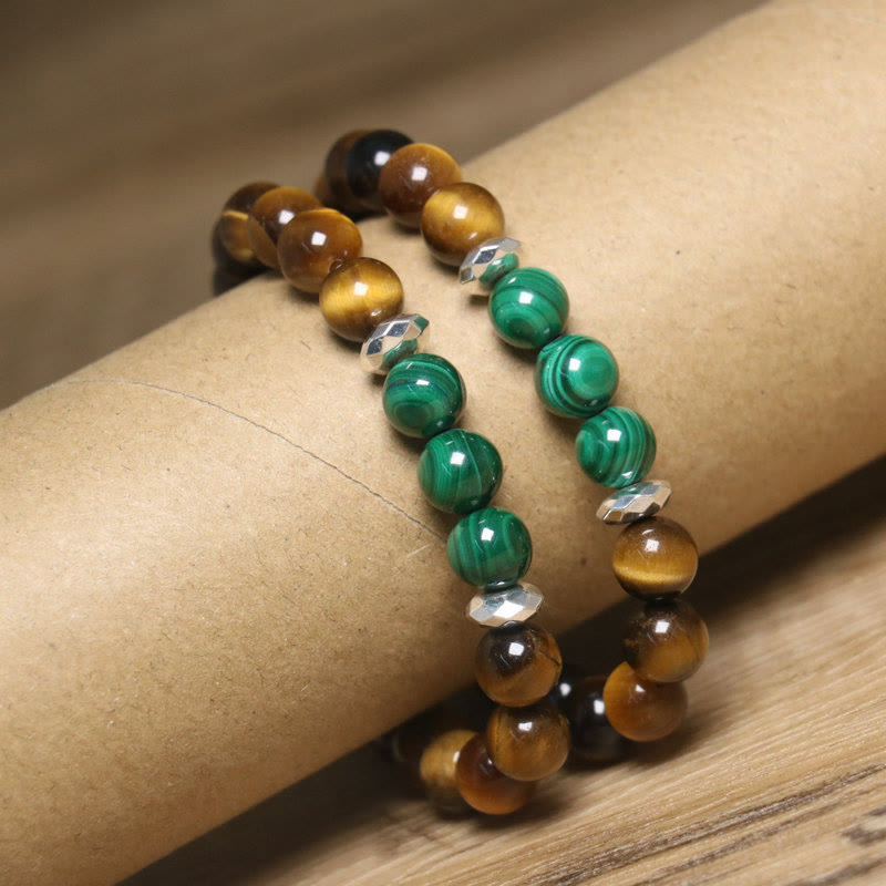 Foviel Tigerauge Green Tigerauge Mut Armband
