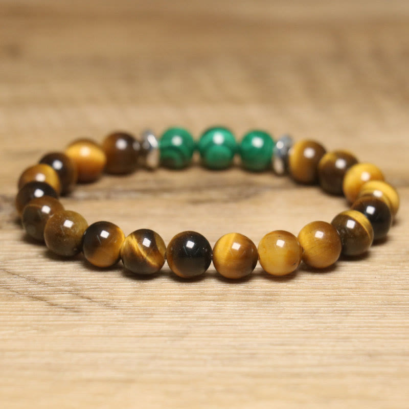 Foviel Tigerauge Green Tigerauge Mut Armband