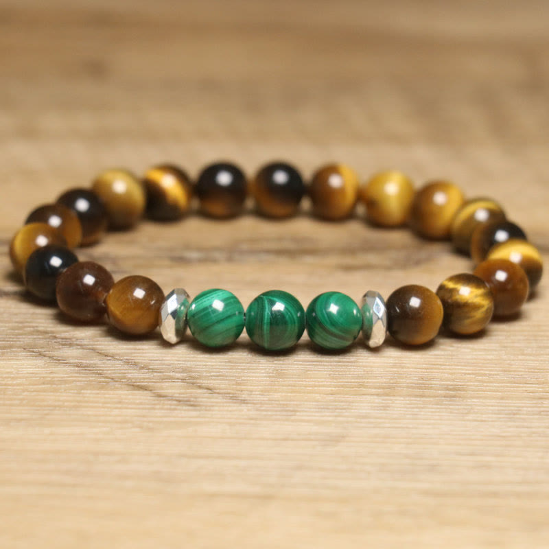 Foviel Tigerauge Green Tigerauge Mut Armband