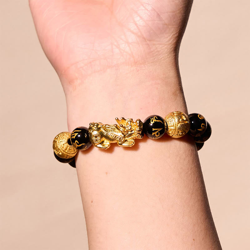 Foviel FengShui PiXiu Obsidian Wealth Bracelet