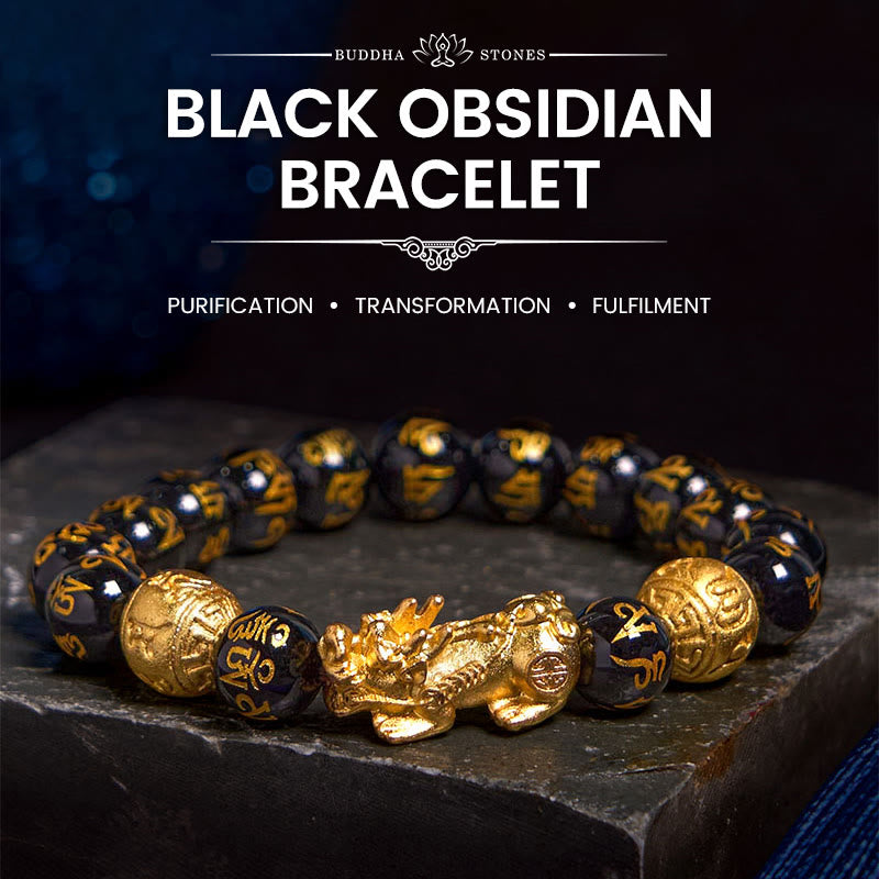 Foviel FengShui PiXiu Obsidian Wealth Bracelet