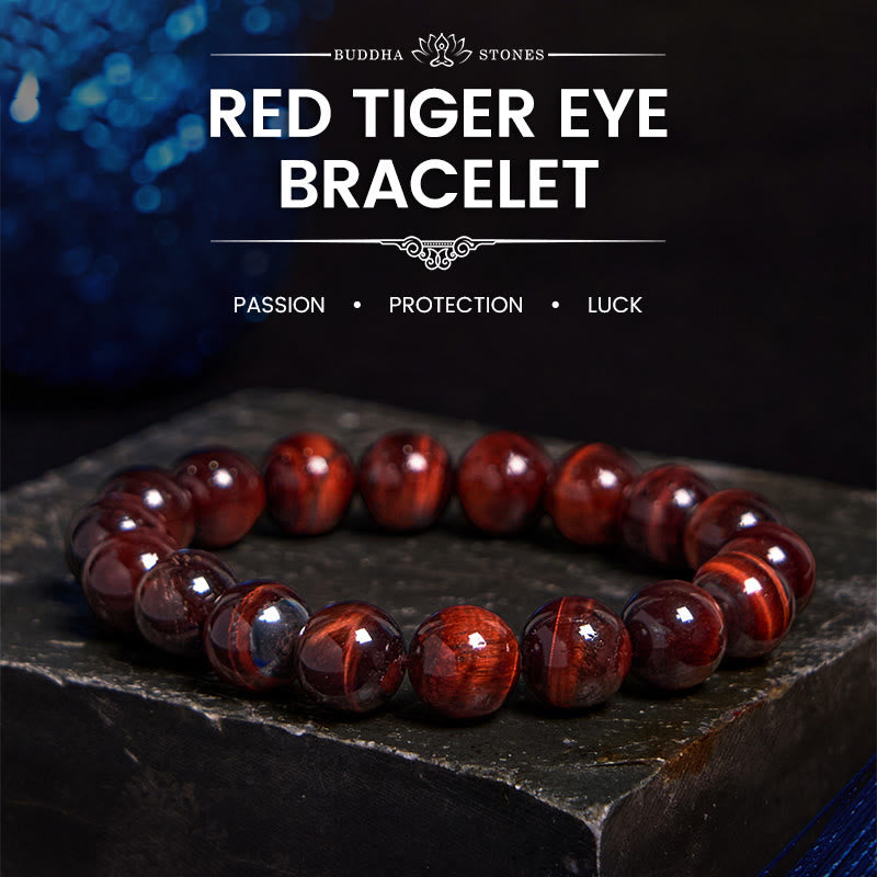 Foviel Natural Tiger Eye Healing Bead Bracelet