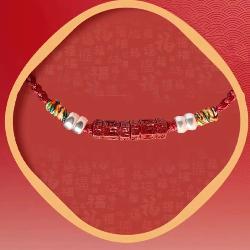 Buddha Stones 925 Sterling Silver Om Mani Padme Hum Cinnabar Blessing Child Adult Bracelet Bracelet BS 13