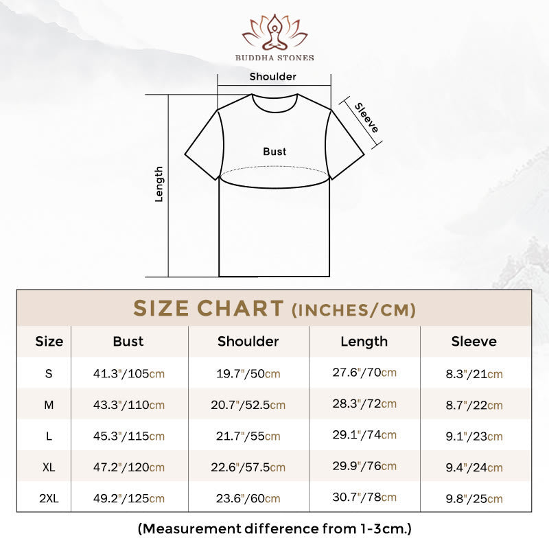 Buddha Stones Zen Circles Cotton Tee T-shirt T-Shirts BS 4