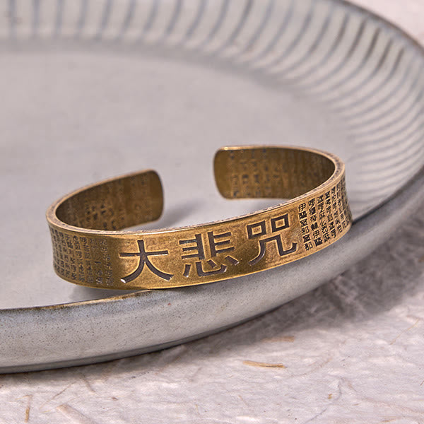 Foviel Großes Mitgefühl Mantra Kupfer Messing Glück Kraft Armband