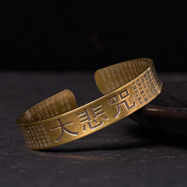 Foviel Großes Mitgefühl Mantra Kupfer Messing Glück Kraft Armband