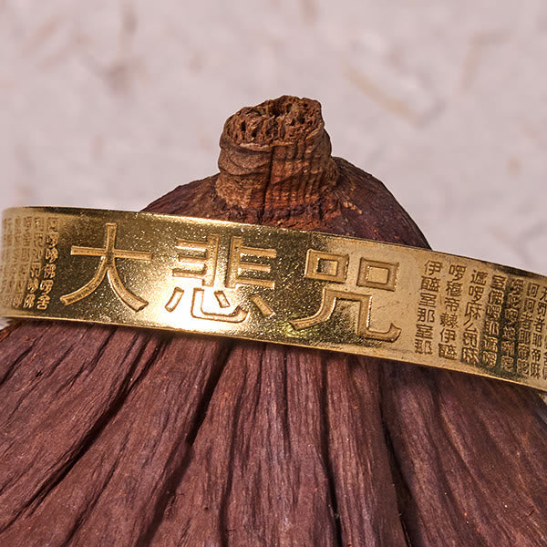 Foviel Großes Mitgefühl Mantra Kupfer Messing Glück Kraft Armband