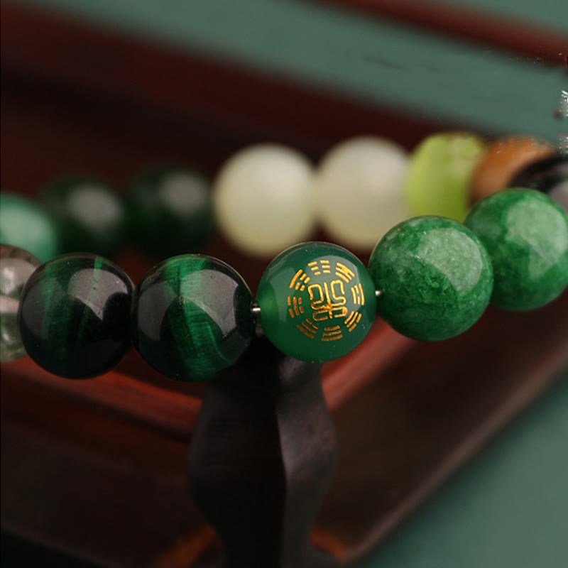 Buddha Stones Five Elements Various Agate Balance Luck Bracelet Bracelet BS 16