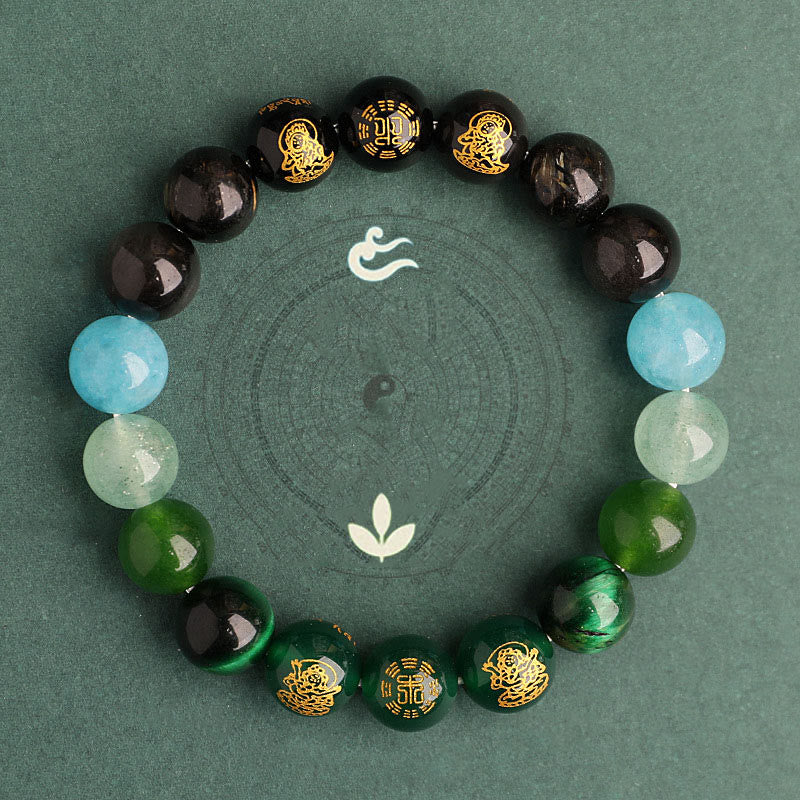 Buddha Stones Five Elements Various Agate Crystal South Red Agate Strawberry Quartz Sun Stone Citrine Luck Bracelet Bracelet BS 18