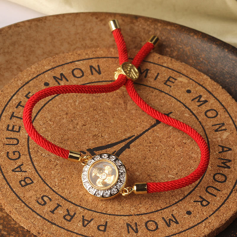 Buddha Stones Copper Brass Feng Sheng Shui Qi Rotatable Windmill Red String Faith Braided Bracelet - image 7