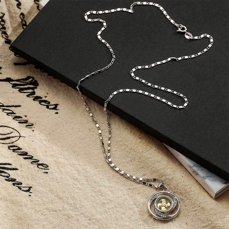 Pendentif de collier chanceux en forme de moulinet rotatif, en cuivre doré Foviel