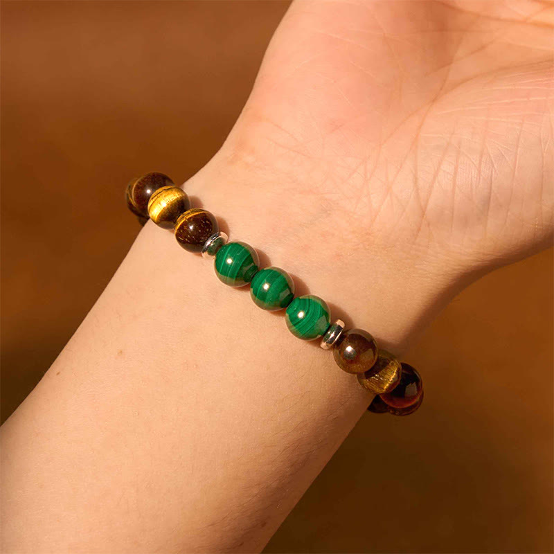Foviel Tigerauge Green Tigerauge Mut Armband