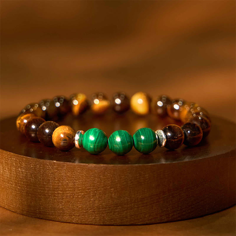 Foviel Tigerauge Green Tigerauge Mut Armband
